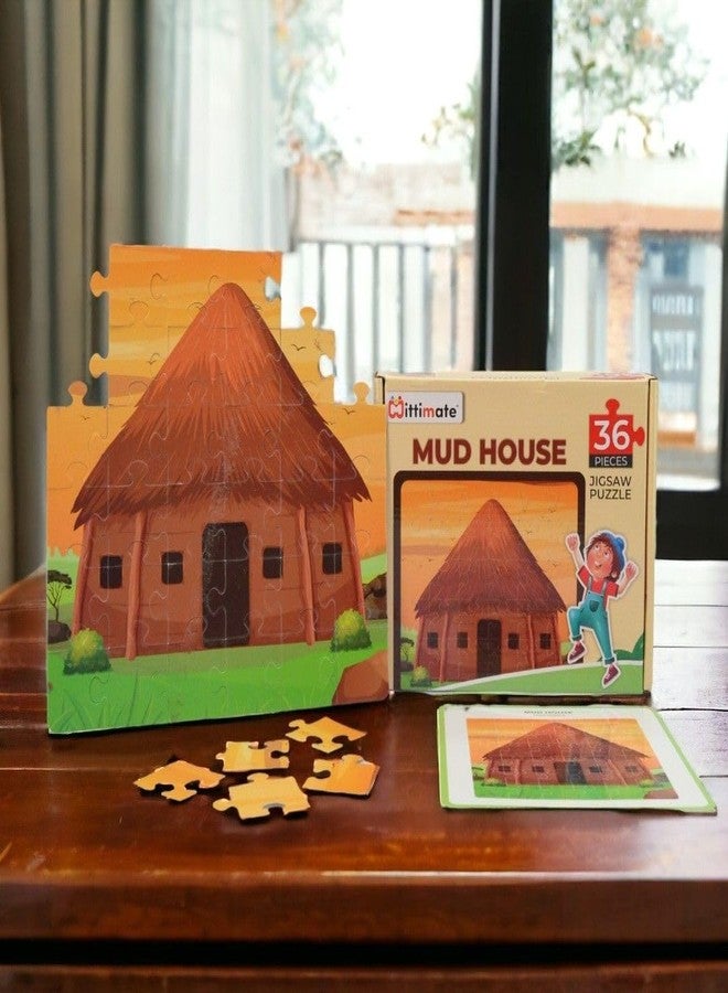 Mittimate Mud House Jigsaw Puzzle Game for Kids Age 4 to 6 Old I 36 Pieces Puzzle Toy I Birthday Gift for Children - Image 2